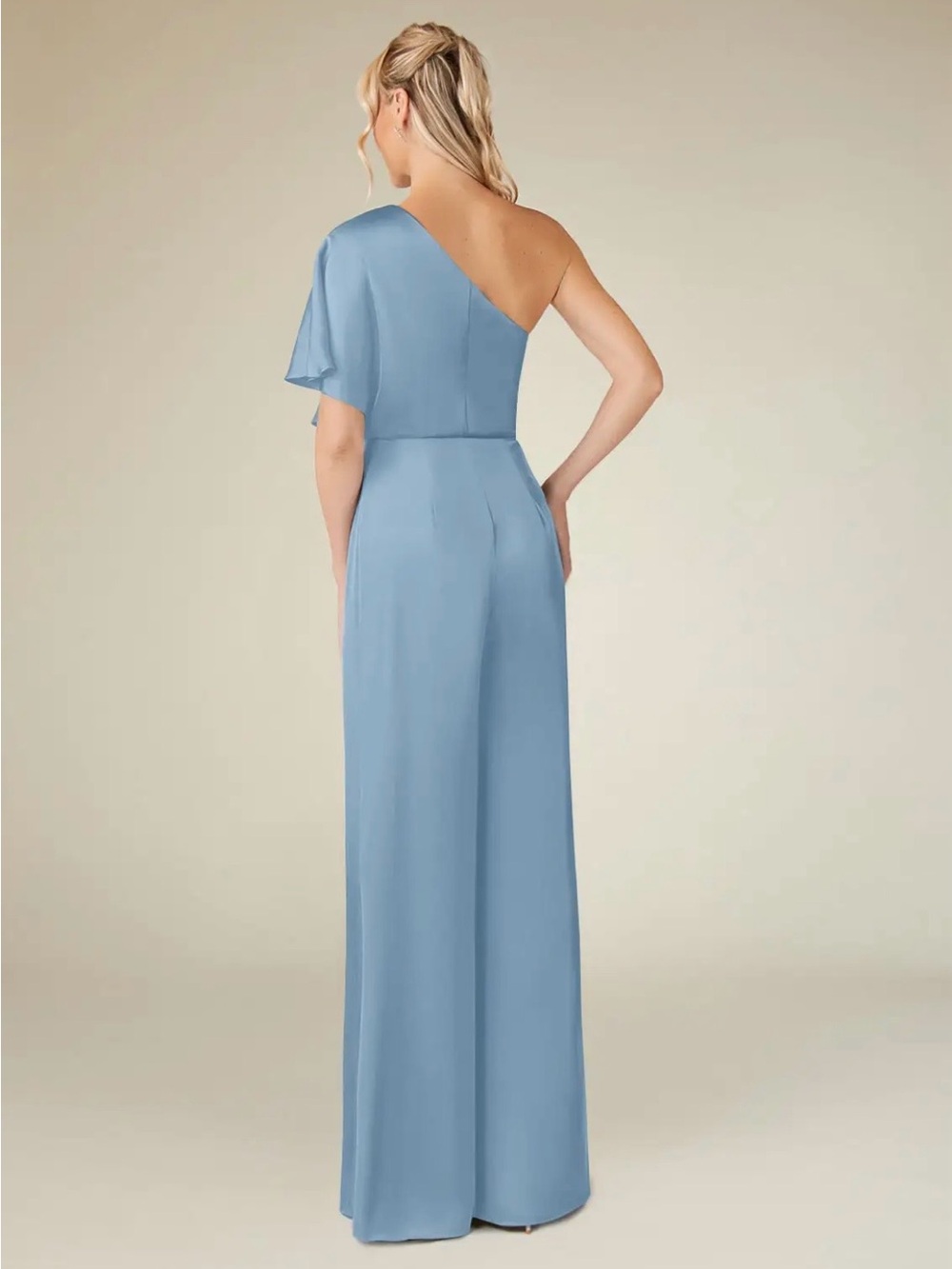 Azazie Hagretta Stretch
Powder Blue Jumpsuit/Pantsuit Stretch Satin Dress